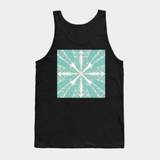 Teal n’ Beige Ripples Mandala - Intricate Digital Illustration - Colorful Vibrant and Eye-catching Design for printing on t-shirts, wall art, pillows, phone cases, mugs, tote bags, notebooks and more Tank Top